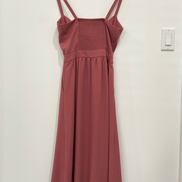 Aritzia Wilfred Mauve Front Tie Cutout Midi Dress - Picture 5 of 5